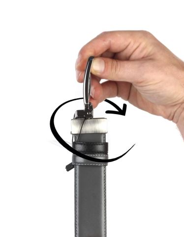 Çift Taraflı Deri Klasik Erkek Kemeri OLM8004 Gri