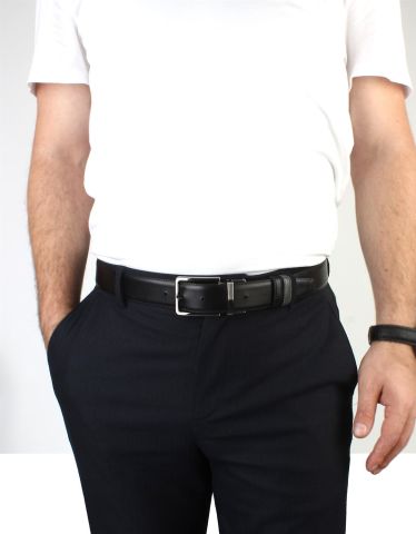 Çift Taraflı Deri Klasik Erkek Kemeri OLM8004 Gri