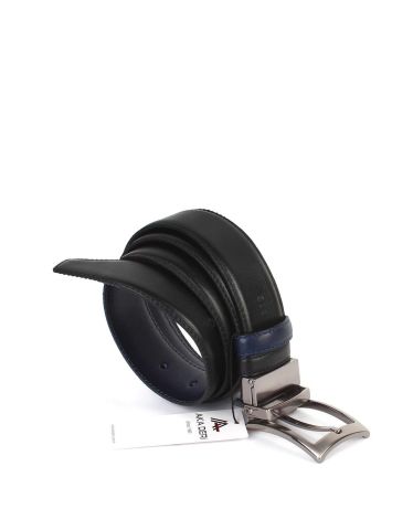 Çift Taraflı Deri Klasik Erkek Kemeri OLM8004 Lacivert