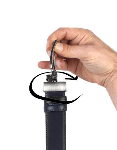 Çift Taraflı Deri Klasik Erkek Kemeri OLM8004 Lacivert