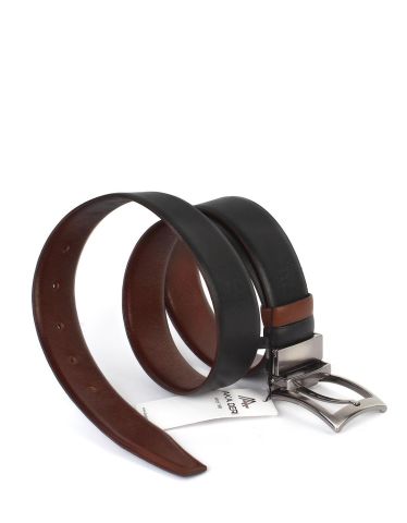 Çift Taraflı Deri Klasik Erkek Kemeri OLM8004 Kahverengi