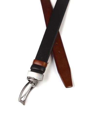 Çift Taraflı Deri Klasik Erkek Kemeri OLM8004 Kahverengi