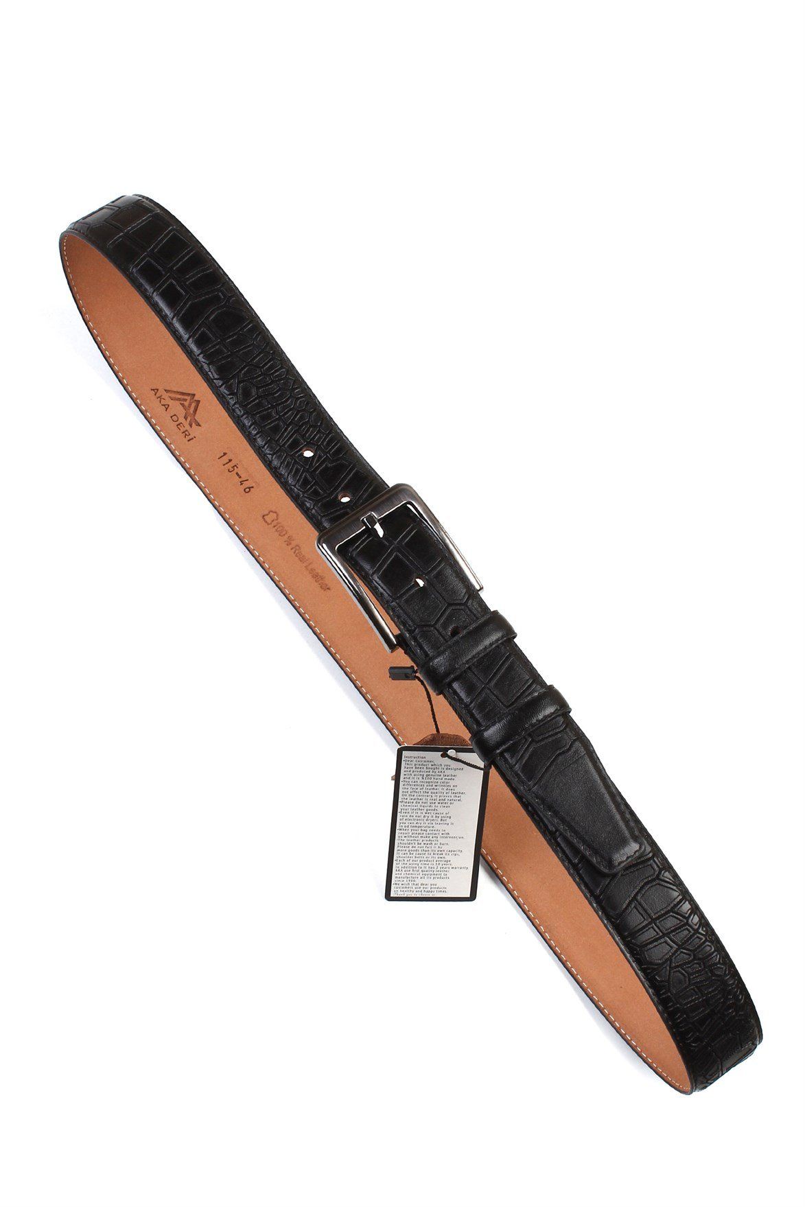 Siyah Klasik Deri Kemer OLM2025