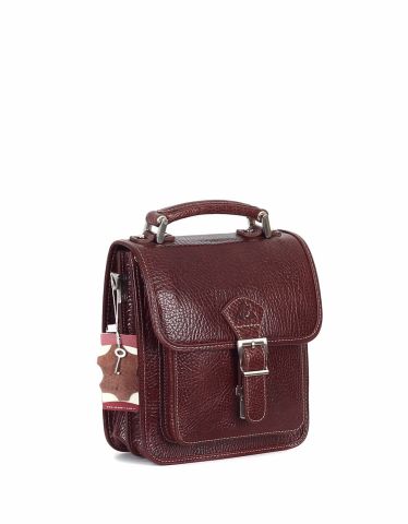 Deri El ve Omuz Çantası OLM204 Kahverengi - Parlak