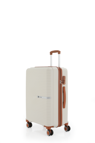 Mçs Polipropilen Valiz 65 CM OLM374 Kemik-Kahve