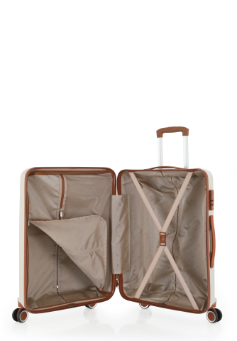 Mçs Polipropilen Valiz 65 CM OLM374 Kemik-Kahve