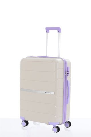 Mçs Polipropilen Valiz 65 CM OLM374 Kemik-Lila
