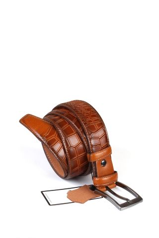 Siyah Klasik Deri Kemer OLM2025 Taba