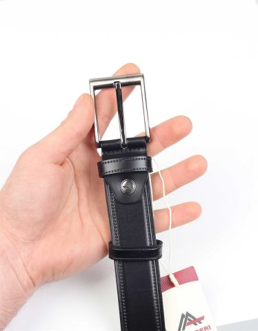 Siyah Klasik Deri Erkek Kemeri OLM0354