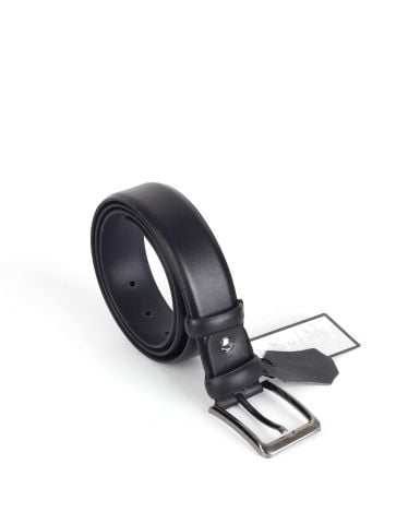 Siyah Klasik Düz Deri Kemer OLM1003