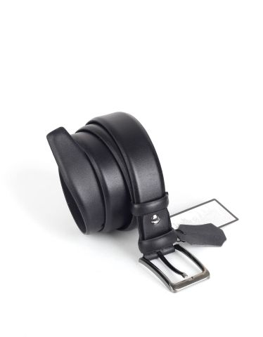 Siyah Klasik Düz Deri Kemer OLM1003 Siyah