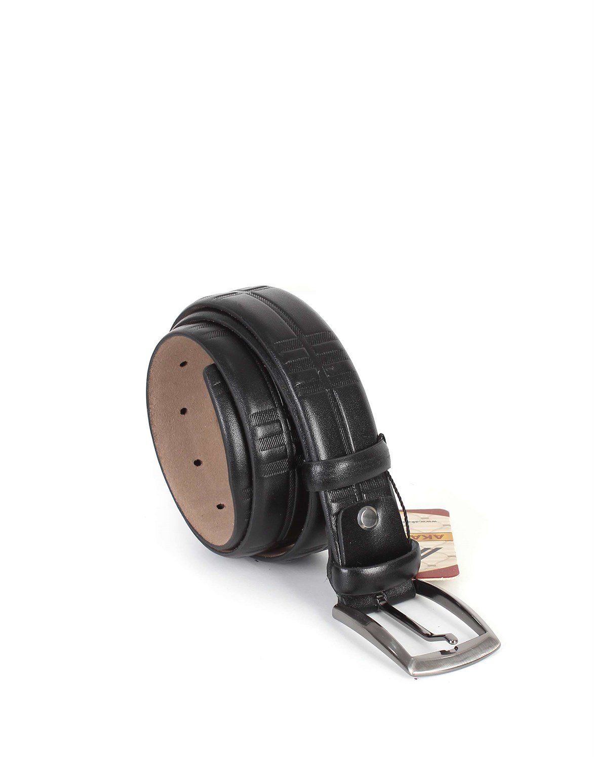 Siyah Klasik Deri Kemer OLM03