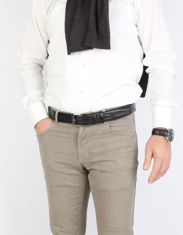 Siyah Klasik Deri Kemer OLM2006