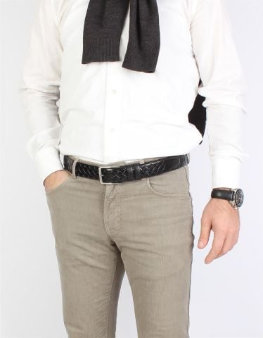 Siyah Klasik Deri Kemer OLM2007