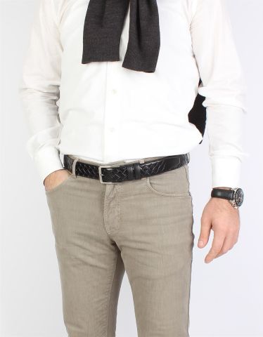 Siyah Klasik Deri Kemer OLM2007 Siyah