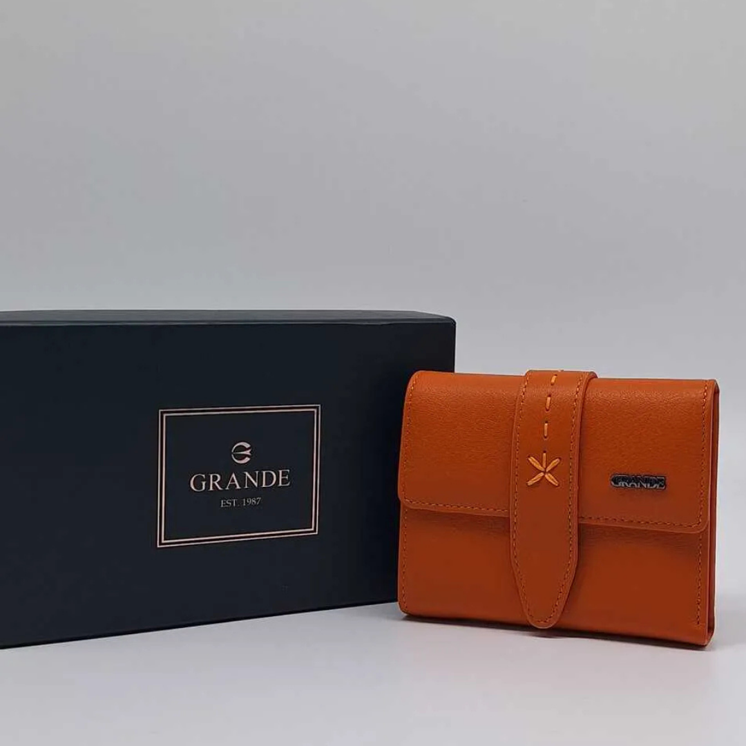 Grande Hakiki Deri Kadın Cüzdan Turuncu OLM2633