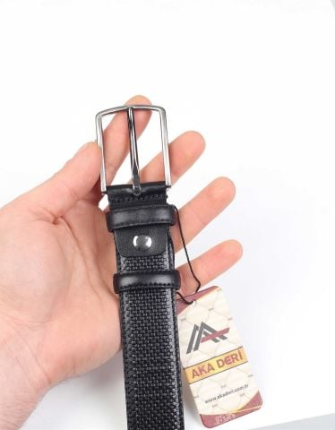 Siyah klasik Deri Kemer OLM1021 Siyah