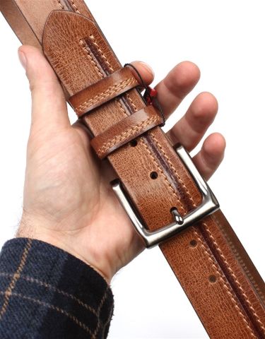 Hakiki Deri Spor Erkek Kemeri OLM133 Taba