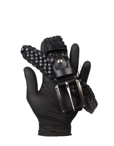 Örgülü Spor Deri Kemer Siyah