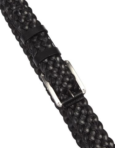 Örgülü Spor Deri Kemer Siyah