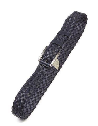 Örgülü Spor Deri Kemer Lacivert