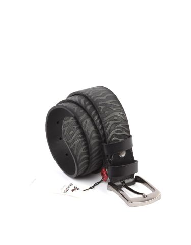 Siyah Hakiki Deri Spor Erkek Kemeri OLM210 Siyah