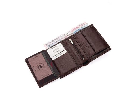 West Polo OLM1903 Erkek Hakiki Deri Kartlık & Cüzdan Acı kahve