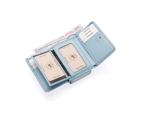 KADIN DERİ CÜZDAN - WESTPOLO OLM422 Buz Mavisi