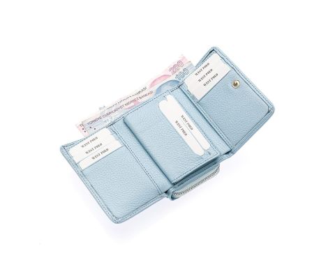 KADIN DERİ CÜZDAN - WESTPOLO OLM422 Buz Mavisi