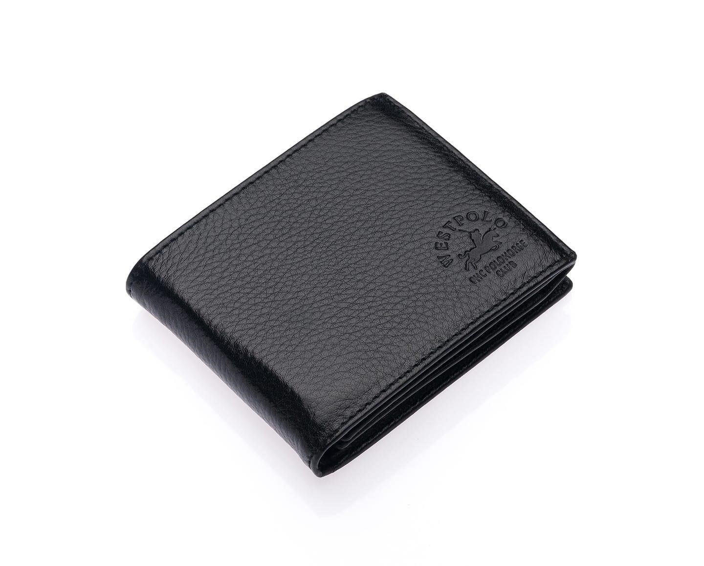 West Polo OLM61 Deri Erkek Cüzdan Siyah Siyah