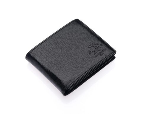 West Polo OLM61 Deri Erkek Cüzdan Siyah Siyah