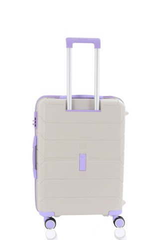 Mçs Polipropilen Valiz  75 CM OLM374 Kemik-Lila