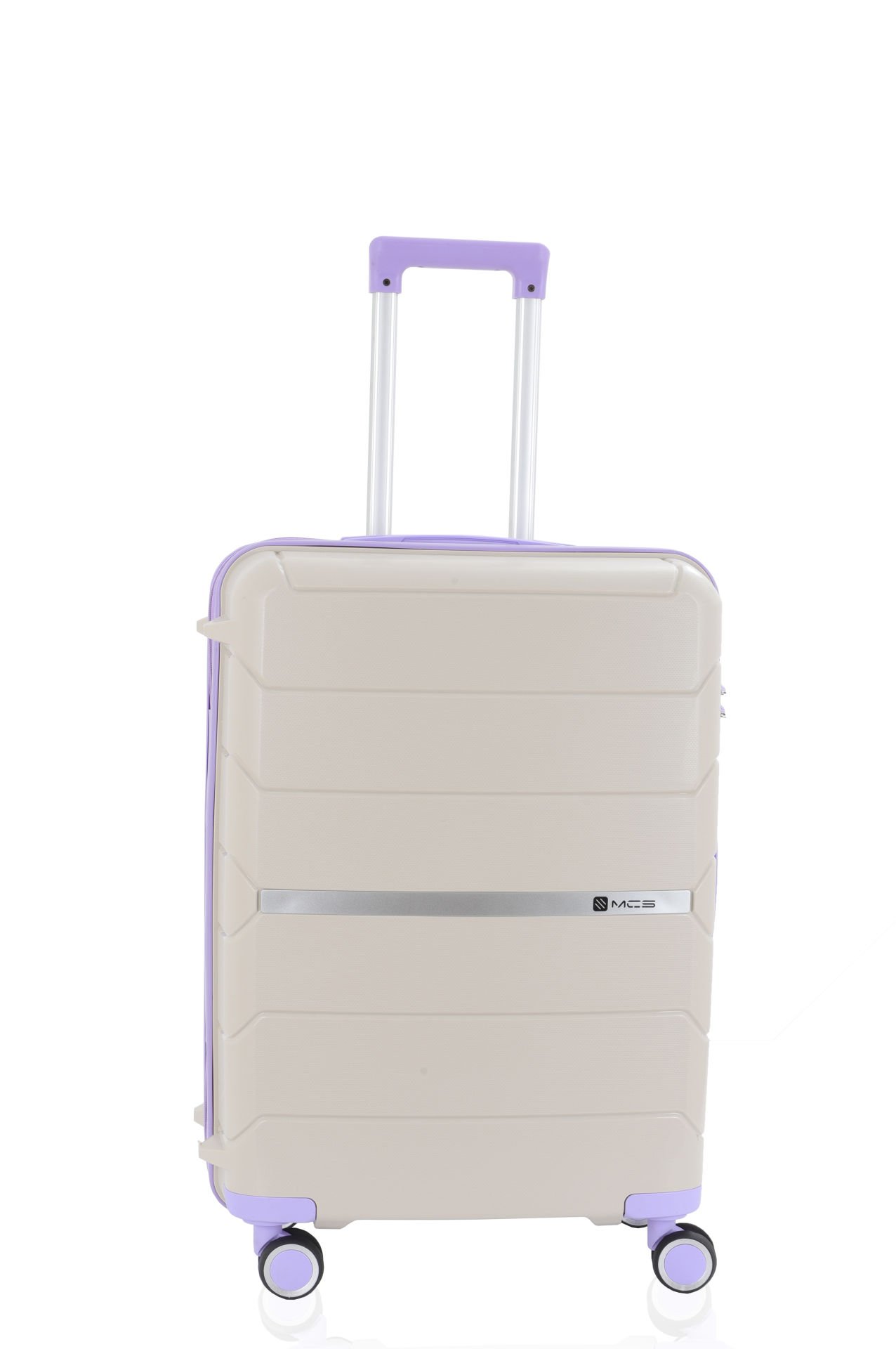 Mçs Polipropilen Valiz  75 CM OLM374 Kemik-Lila