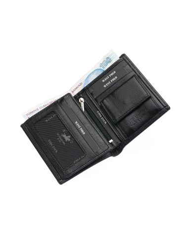 Westpolo OLM1005 Siyah Hakiki Deri Erkek Cüzdan Siyah