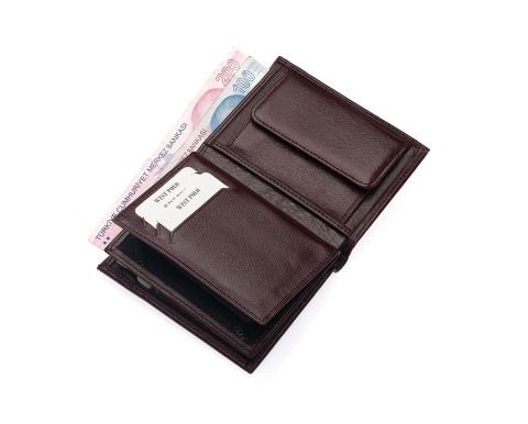 West Polo OLM06 Erkek Hakiki Deri Kartlık & Cüzdan Acı kahve