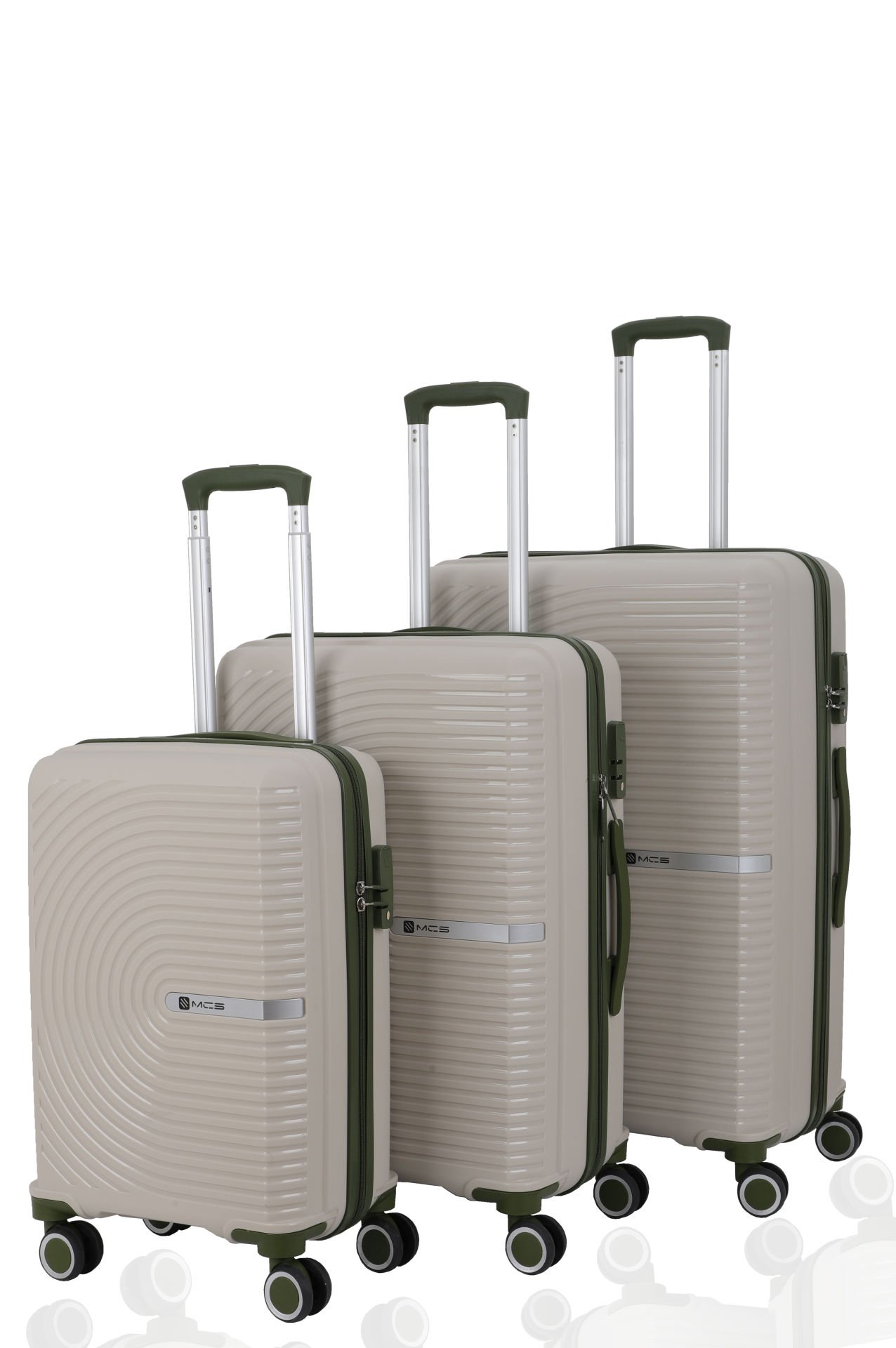 Mçs Üçlü Polipropilen Valiz Seti OLM374 Kemik-Haki