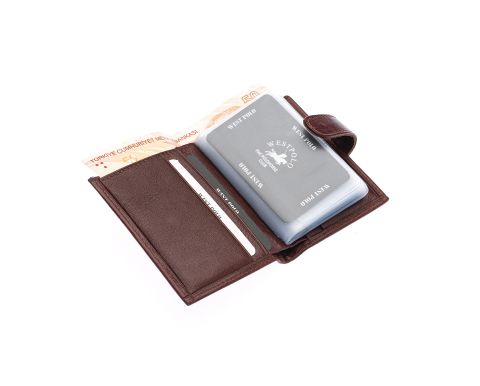 West Polo OLM613 Deri Kartlık Acı kahve