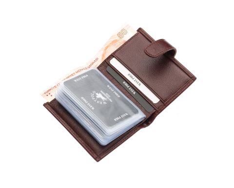 West Polo OLM613 Deri Kartlık Acı kahve