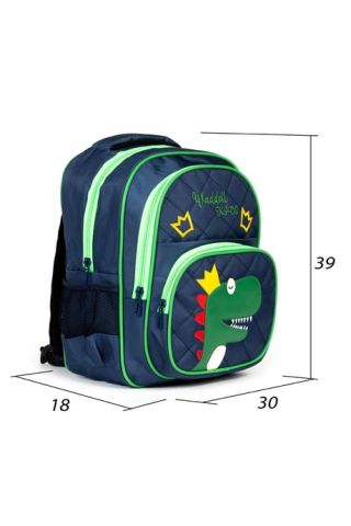 Karakterli Beslenmeli Ilkokul Sırt Çantası Yeşil
