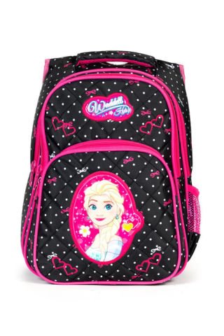 Karakterli Beslenmeli Ilkokul Sırt Çantası Siyah Pembe