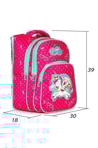 Karakterli Beslenmeli Ilkokul Sırt Çantası Fuşya