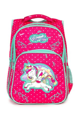 Karakterli Beslenmeli Ilkokul Sırt Çantası Fuşya