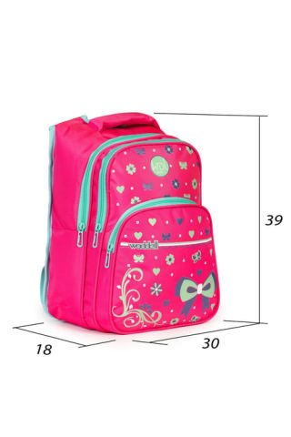 Karakterli Beslenmeli Ilkokul Sırt Çantası Fuşya