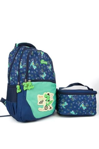 Karakterli Ilköğretim Sırt Çantası Ve Beslenme Çantası Yeşil