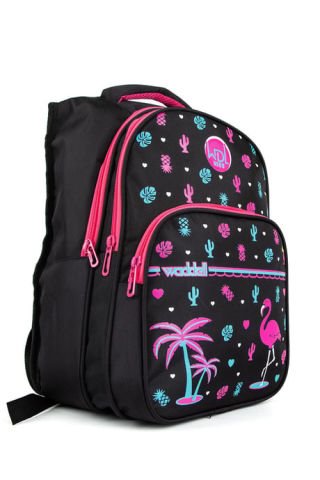 Karakterli Beslenmeli Ilkokul Sırt Çantası Koyu Siyah