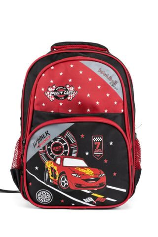 Karakterli Beslenmeli Ilkokul Sırt Çantası Açık Kırmızı