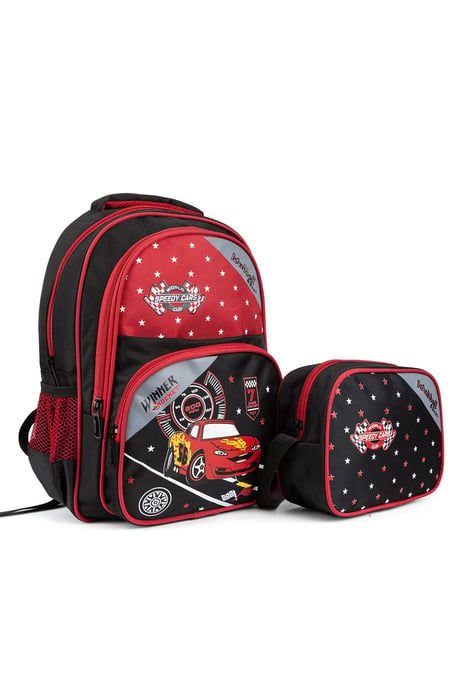 Karakterli Beslenmeli Ilkokul Sırt Çantası Açık Kırmızı