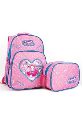 Karakterli Beslenmeli Ilkokul Sırt Çantası Açık Pembe