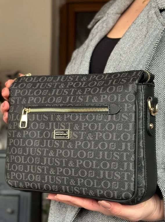 Just Polo 5 Bölmeli Kadın Omuz Çantası Siyah