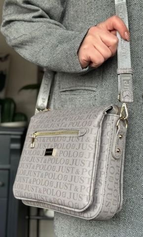 Just Polo 5 Bölmeli Kadın Omuz Çantası Gri